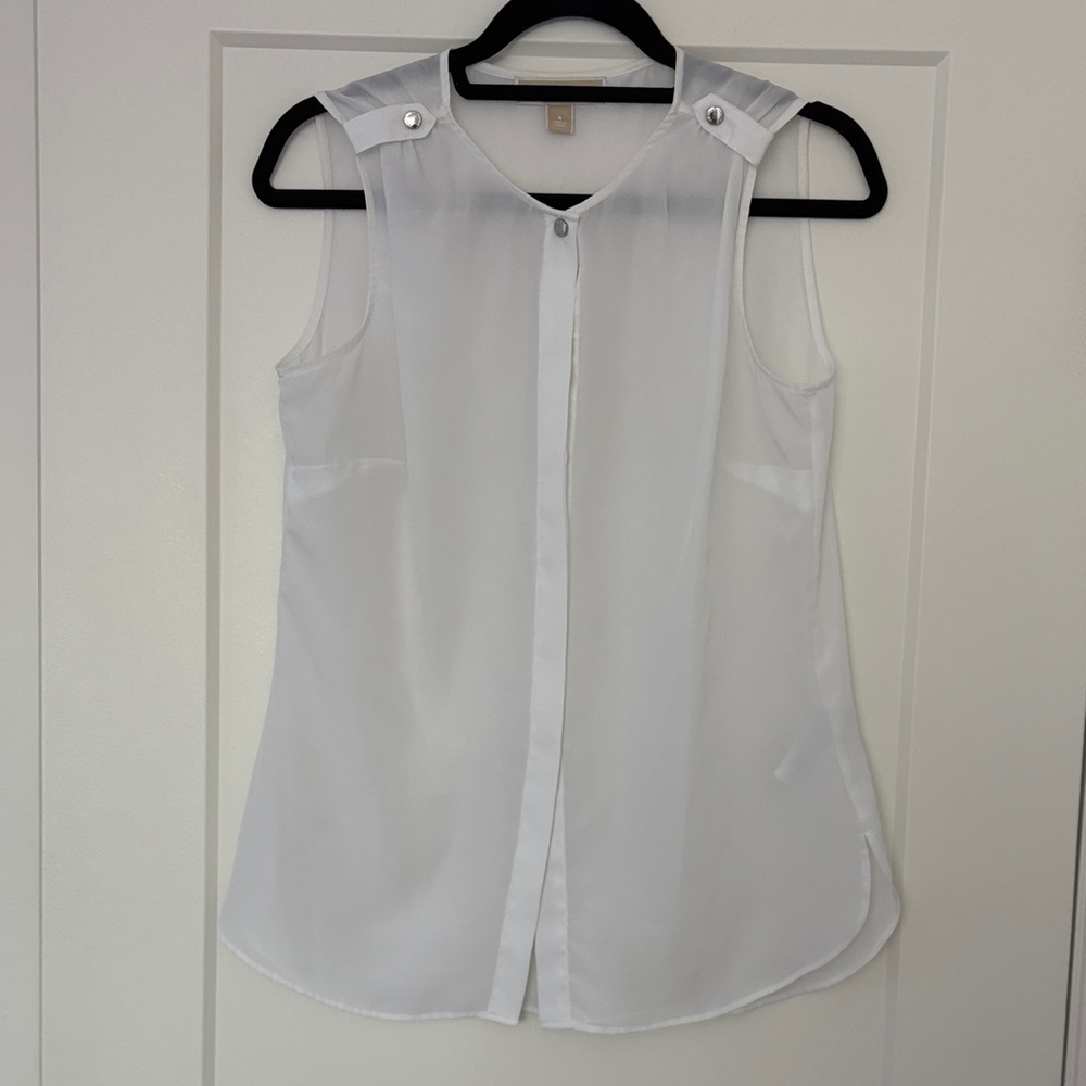 Michael Kors Collection White Sleeveless Blouse